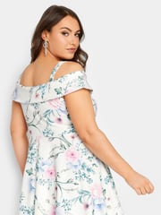 Yours Curve White London Bardot Peplum Top - Image 3 of 4