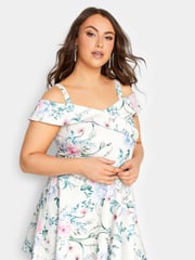 Yours Curve White London Bardot Peplum Top - Image 4 of 4