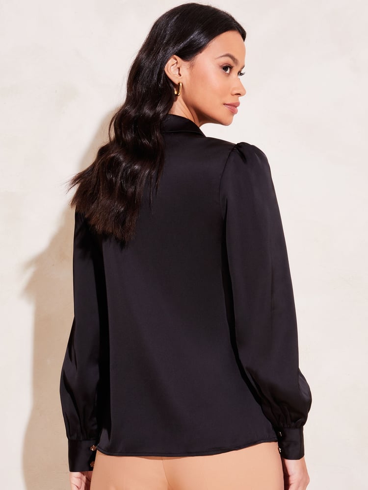 Lipsy Black Front Pocket Button Through Shirt - Image 2 of 4 Lipsy Black Front Pocket Button Through Shirt - Image 2 of 4