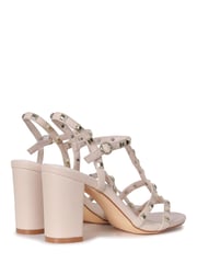 Linzi Nude PU Selena  Strappy Studded Block Heeled Sandal - Image 4 of 4