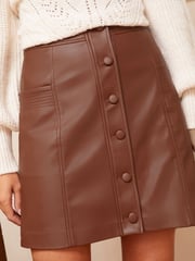 Laura Whitmore X Love & Roses Camel Faux Leather Mini Skirt - Image 2 of 4