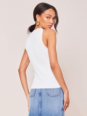 Lipsy Ivory White Fitted Knit Chevron Vest - Image 3 of 4