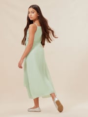 Lipsy Sage Green Strap Maxi Prom Dress - Image 3 of 4