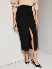 Lipsy Black Petite Tailored Column Midi Skirt - Image 1 of 4