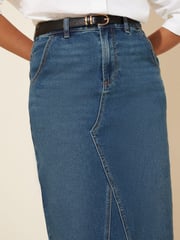 Friends Like These Indigo Blue Godet Denim Maxi Skirt - Image 2 of 4