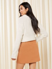 Friends Like These Camel Zip Through Mini Skirt - Image 4 of 4