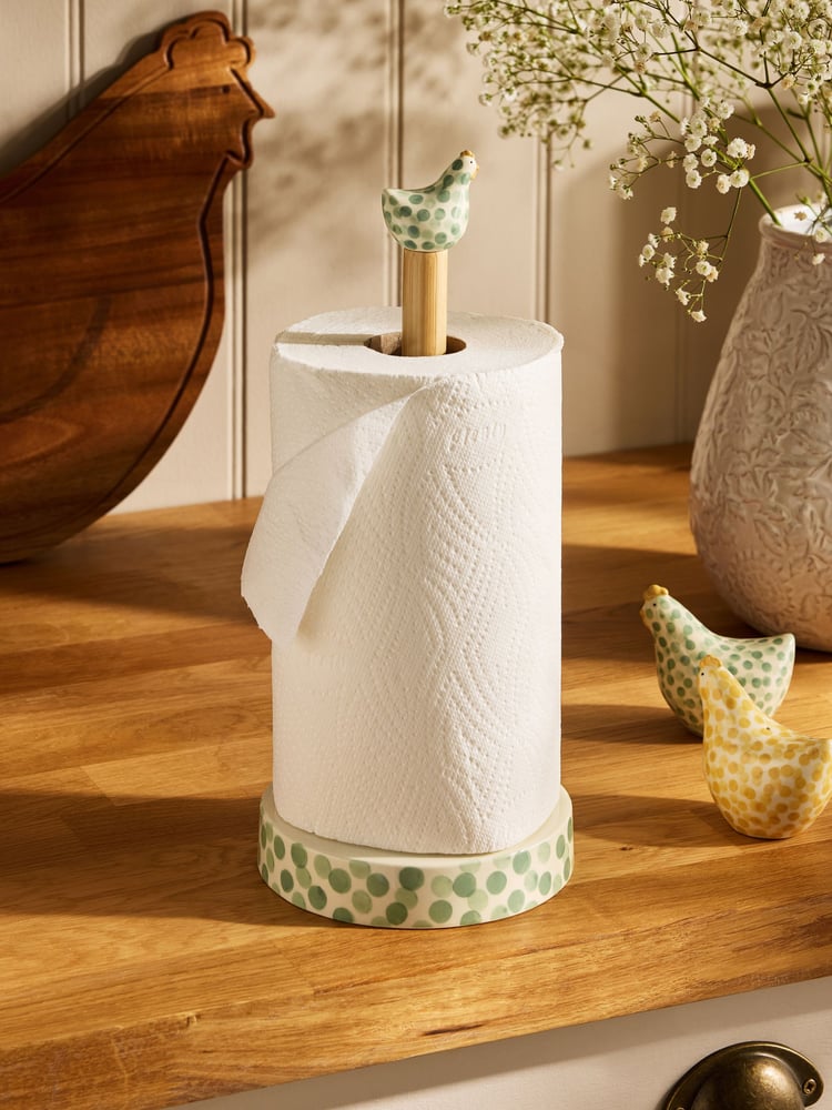 Sage Green Chicken Kitchen Roll Holder - Image 1 of 4