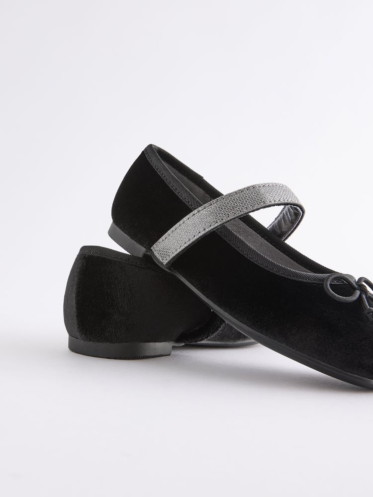 Black Velvet Ballet Occasion Shoes - Image 1 of 4