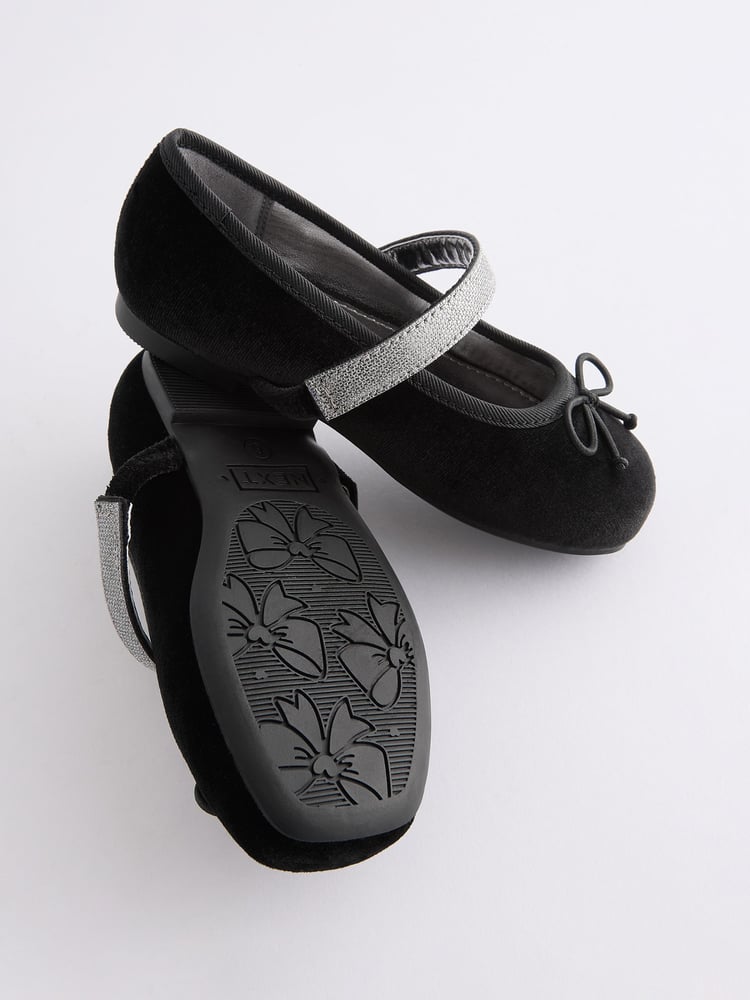 Black Velvet Ballet Occasion Shoes - Image 2 of 4
