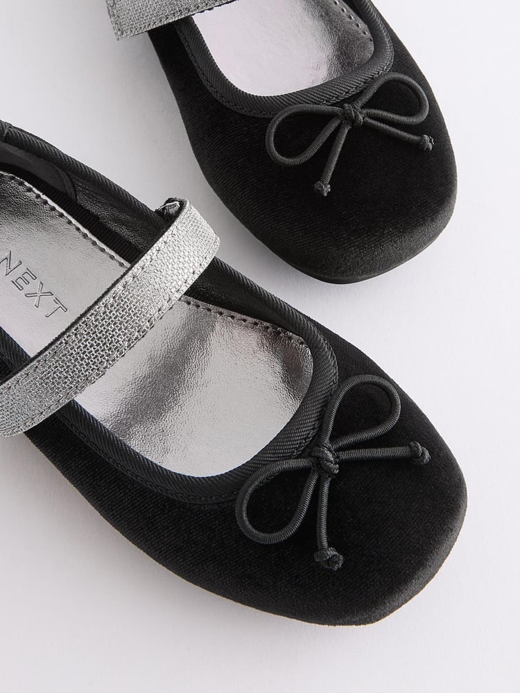 Black Velvet Ballet Occasion Shoes - Image 4 of 4