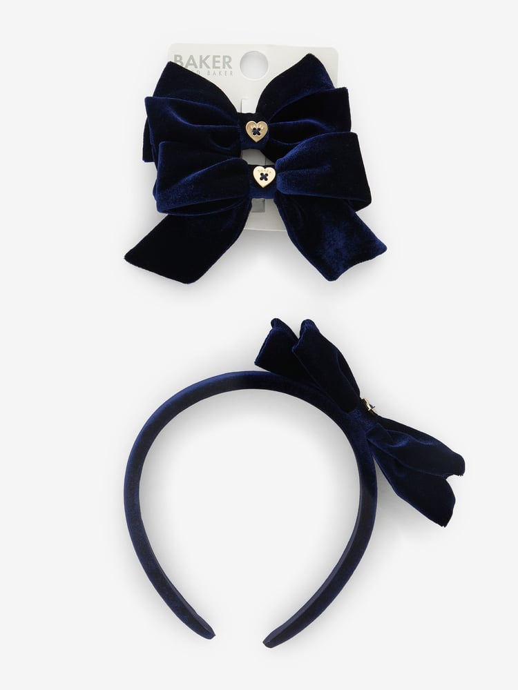 Baker by Ted Baker Girls Back to School Navy Three Piece Multipack - Image 1 of 8