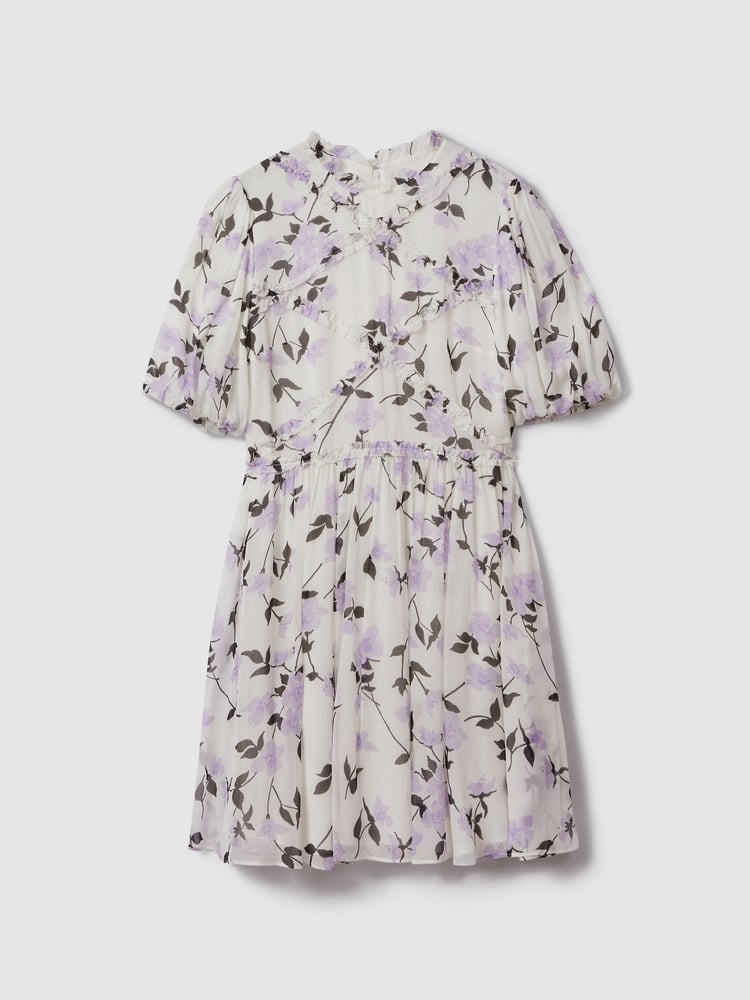 Florere Printed Puff Sleeve Mini Dress - Image 2 of 6