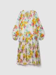 Florere Printed Tie Neck Midi Dress - Image 2 of 6