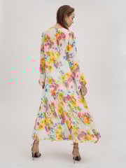 Florere Printed Tie Neck Midi Dress - Image 5 of 6