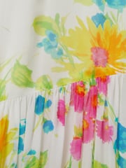 Florere Printed Tie Neck Midi Dress - Image 6 of 6