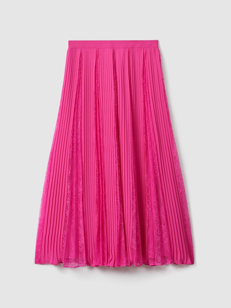 Florere Lace Pleated Midi Skirt - Image 2 of 6
