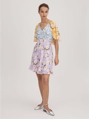 Florere Printed Cape Sleeve Mini Dress - Image 3 of 6