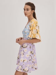 Florere Printed Cape Sleeve Mini Dress - Image 4 of 6
