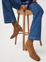 Tan Brown Forever Comfort® Sock Ankle Boots - Image 1 of 7