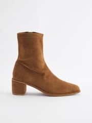 Tan Brown Forever Comfort® Sock Ankle Boots - Image 4 of 7