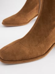 Tan Brown Forever Comfort® Sock Ankle Boots - Image 7 of 7