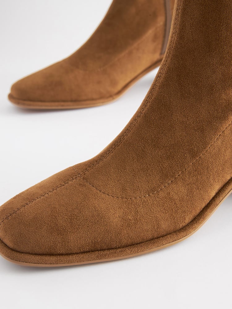 Tan Brown Forever Comfort® Sock Ankle Boots - Image 7 of 7