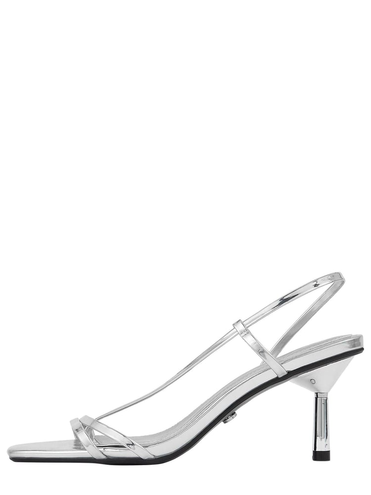 Lipsy Silver Low Kitten Heel Slingback Sandal - Image 4 of 4
