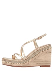Lipsy Gold High Heeled Bead Strappy Wedge Sandal - Image 5 of 5