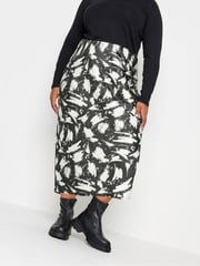 Yours Curve Black Bias Cut Skirt - Image 1 of 4