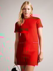 Ted Baker Red Rozlia Ponte Shift Dress - Image 1 of 6