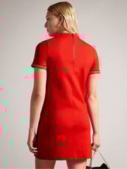 Ted Baker Red Rozlia Ponte Shift Dress - Image 2 of 6