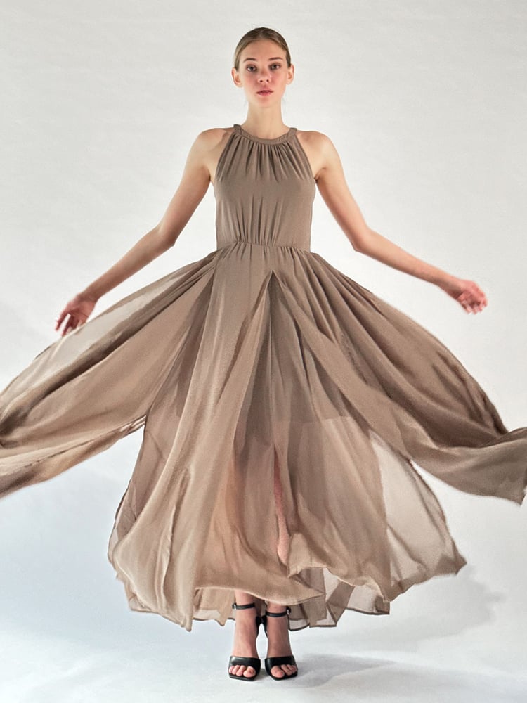 Religion Natural Dusk Halter Neck Maxi Dress With Full Skirt - Image 1 of 6