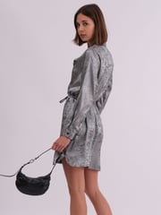 Religion Silver Metallic Long Line Fold Tunic Dress With Skinny - Image 5 of 6