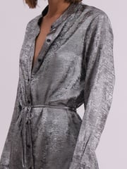 Religion Silver Metallic Long Line Fold Tunic Dress With Skinny - Image 6 of 6