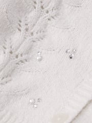 Abercrombie & Fitch Cream Textured Pointelle Cropped V-Neck Knitted Cardigan - Image 2 of 2