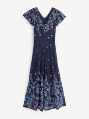 Jolie Moi Blue Mirrored Print Lace Maxi Dress - Image 7 of 7
