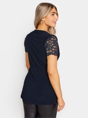 M&Co Blue M&Co Angel Sleeve Shimmer Wrap Blouse - Image 2 of 4