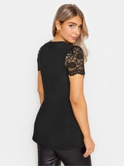 M&Co Black Light M&Co Angel Sleeve Shimmer Wrap Blouse - Image 3 of 4
