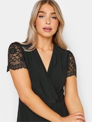 M&Co Black Light M&Co Angel Sleeve Shimmer Wrap Blouse - Image 4 of 4