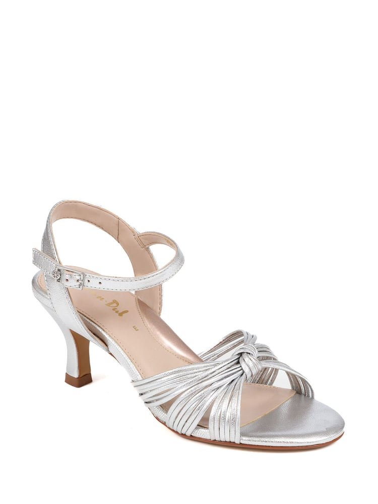 Van Dal Silver Metallic Leather Stiletto Heels - Image 2 of 5