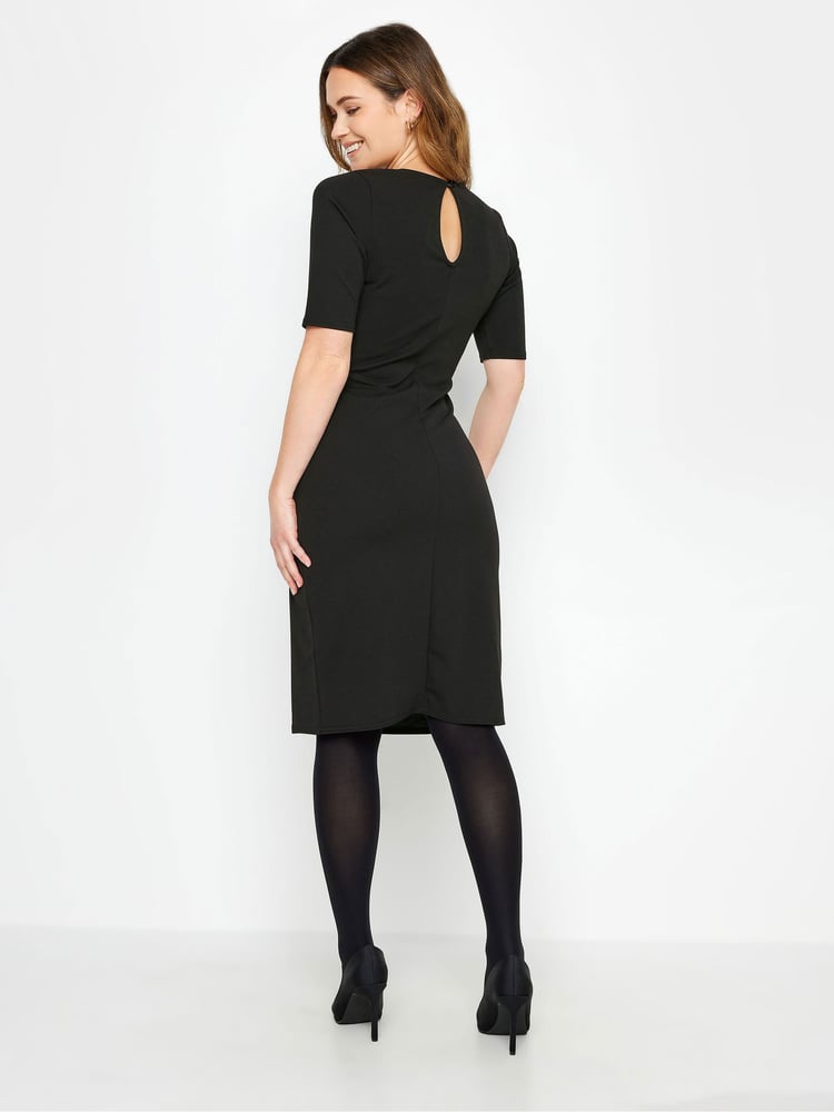 M&Co Black Petite Pleat Detail Dress - Image 2 of 5