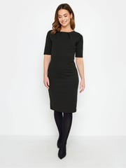 M&Co Black Petite Pleat Detail Dress - Image 3 of 5