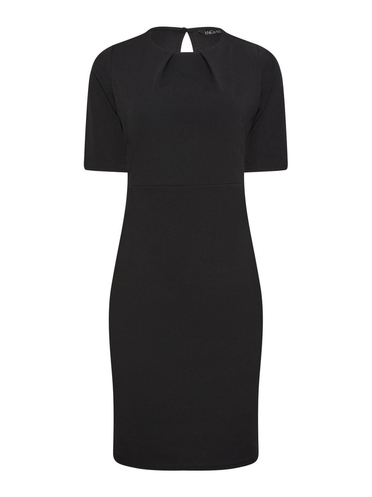 M&Co Black Petite Pleat Detail Dress - Image 5 of 5