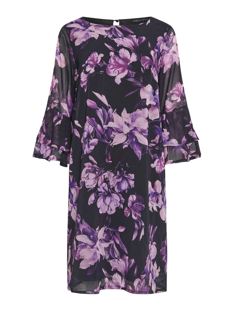 M&Co Purple Flute Sleeve Shift Dress - Image 5 of 5
