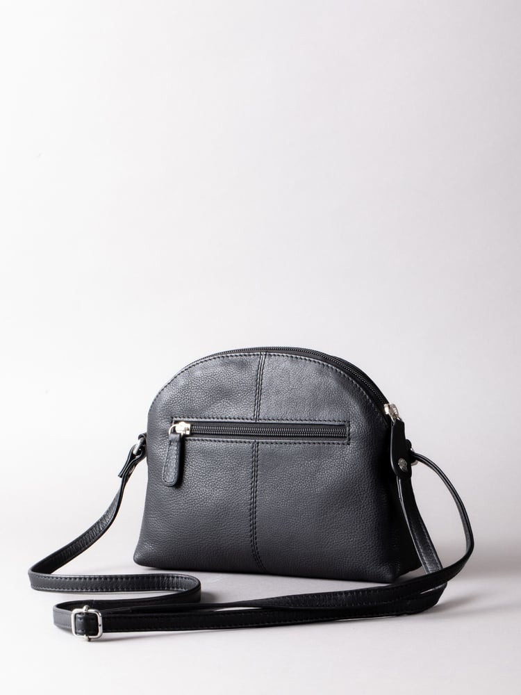 Lakeland Leather Black Elterwater Curved Cross-Body Bag - Image 1 of 6