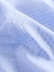 Blue Slim Fit Textured Long Sleeve Single Cuff 100% Cotton Shirt' - Image 4 of 8