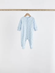 Blue 7 Pack Baby Bear Sleepsuit (0-2yrs) - Image 10 of 16
