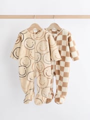 Neutral Fleece Sleepsuits 2 Pack - Image 1 of 9