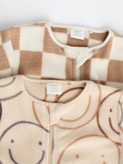 Neutral Fleece Sleepsuits 2 Pack - Image 6 of 9