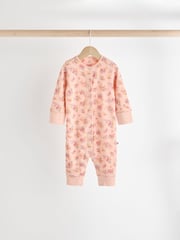 Orange Floral Baby Footless 100% Cotton Sleepsuits 4 Pack (0mths-3yrs) - Image 3 of 12